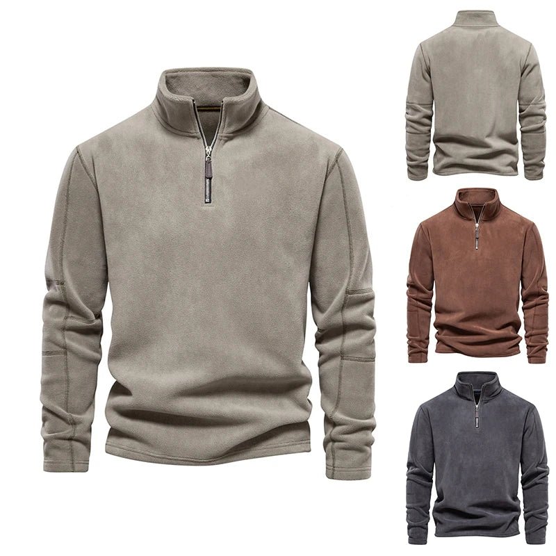 Straight Collar Fleece Pullover